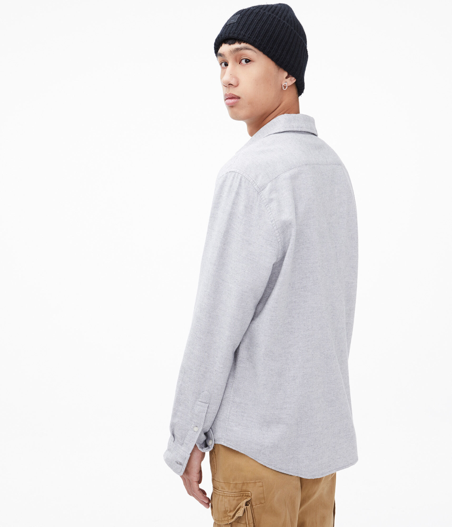 Long Sleeve Solid Button-Down Shirt