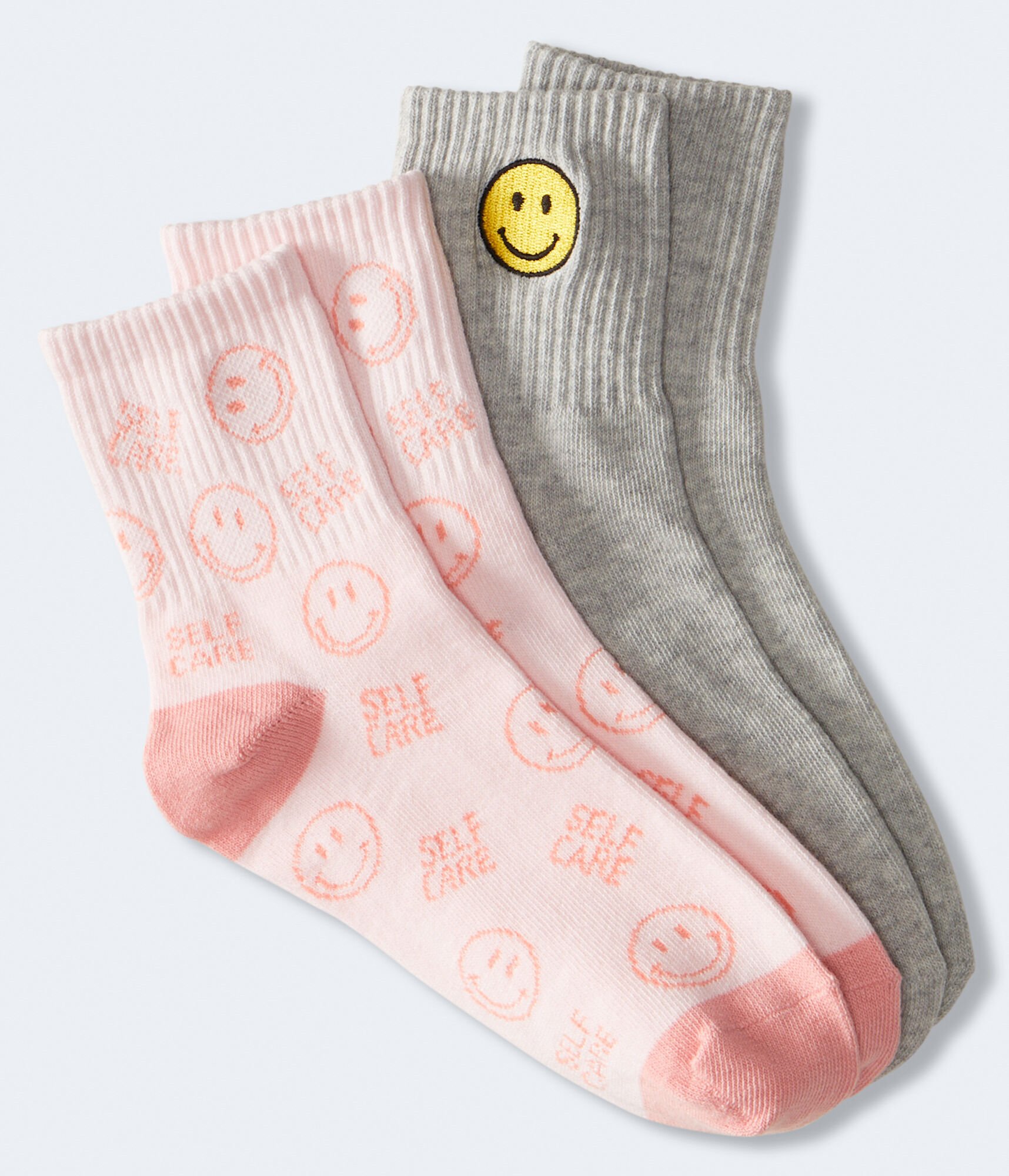 Smiley Faces Crew Sock 2-Pack