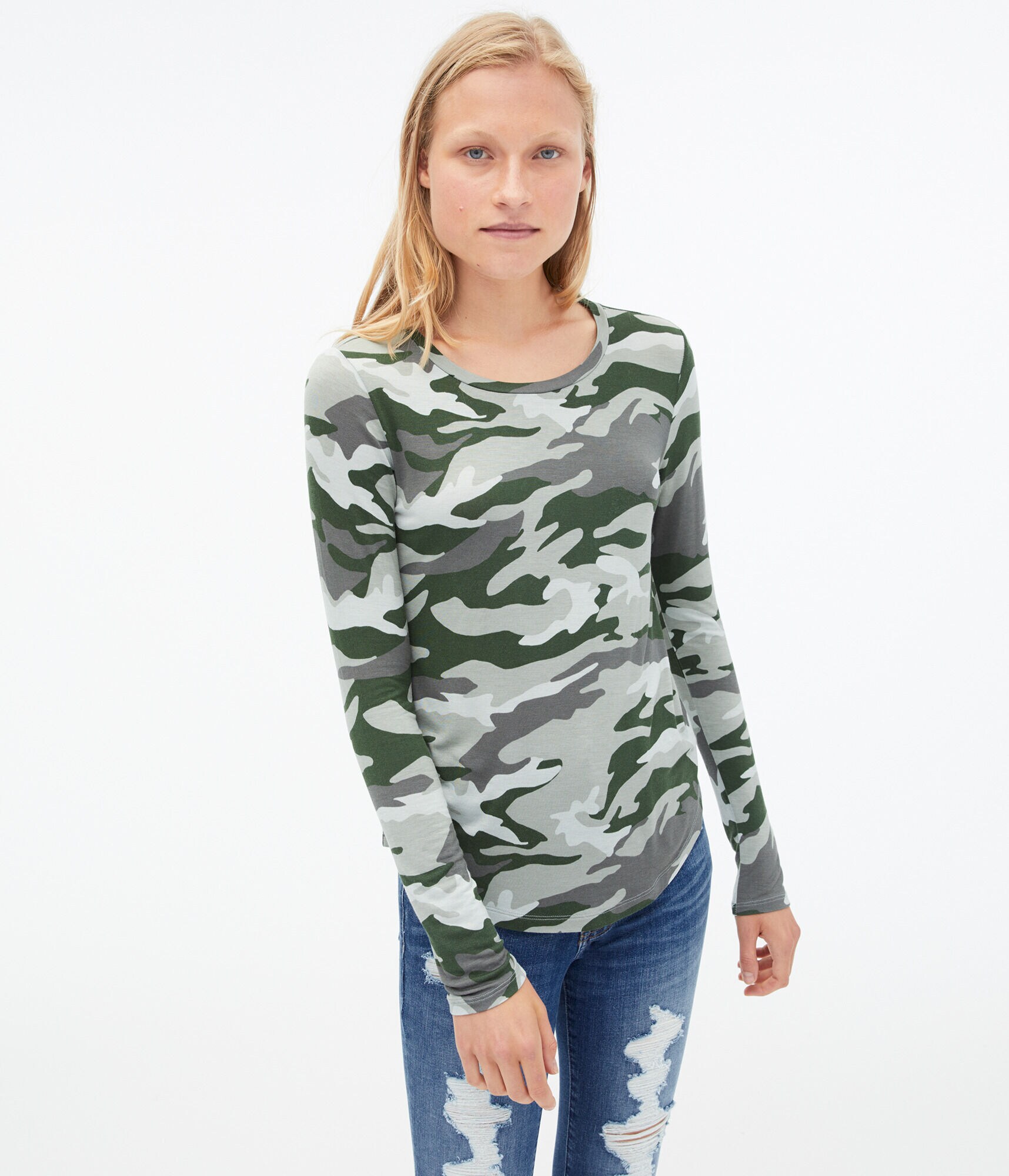 Long Sleeve Seriously Soft Camo Crew Tee