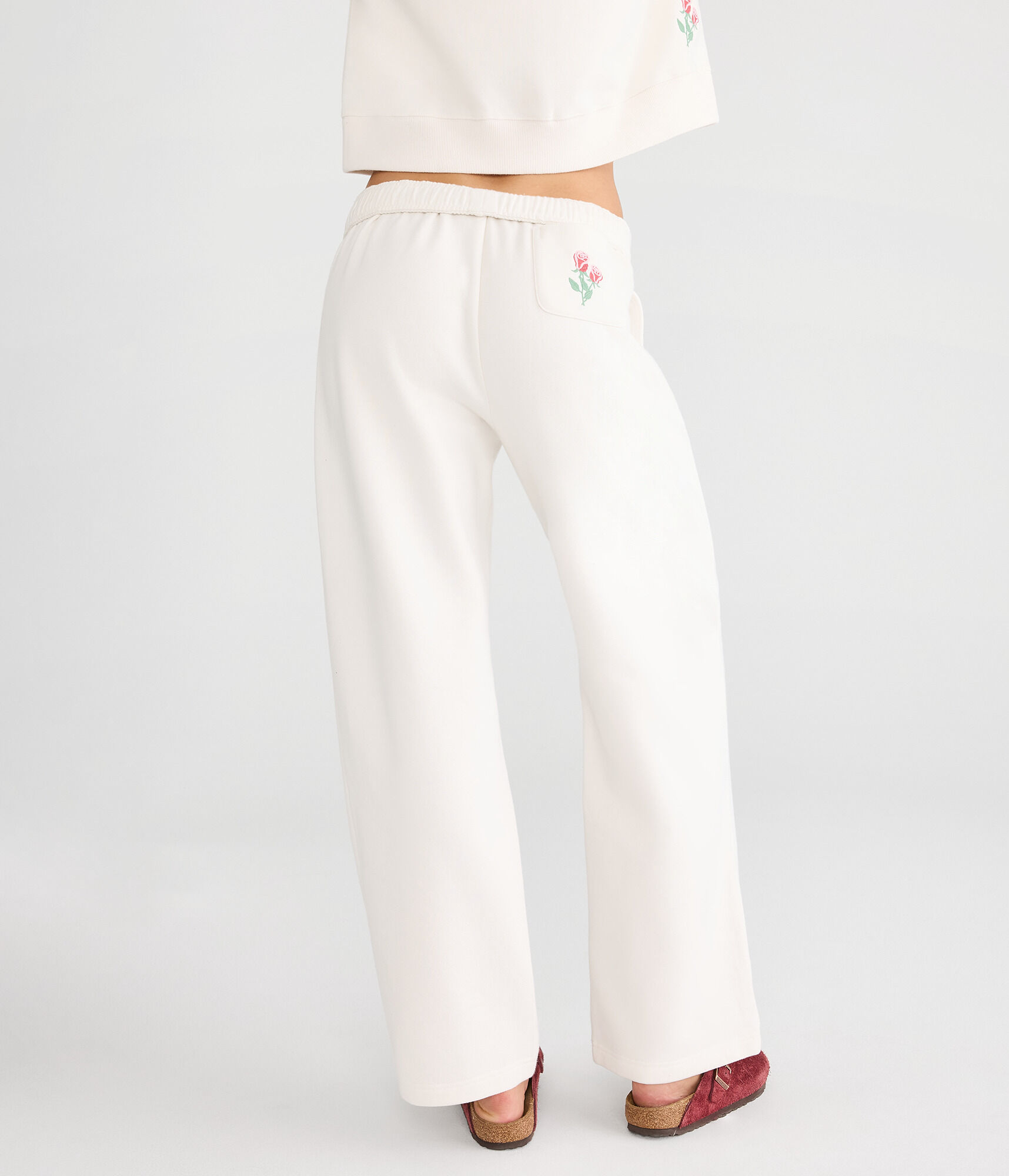 Cloud Soft Roses High-Waisted Straight Leg Sweatpants