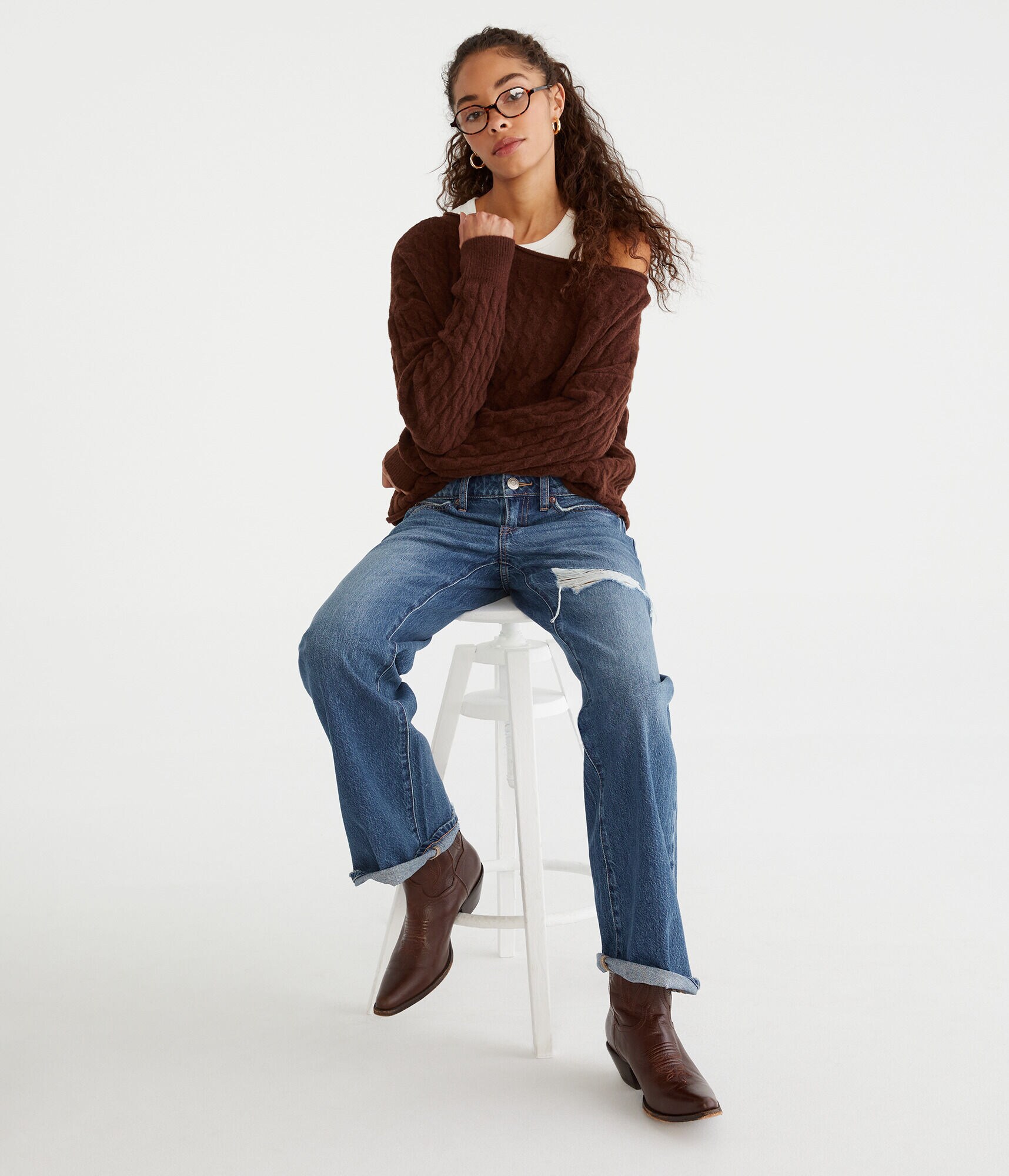 Low-Rise Baggy Flare Jean