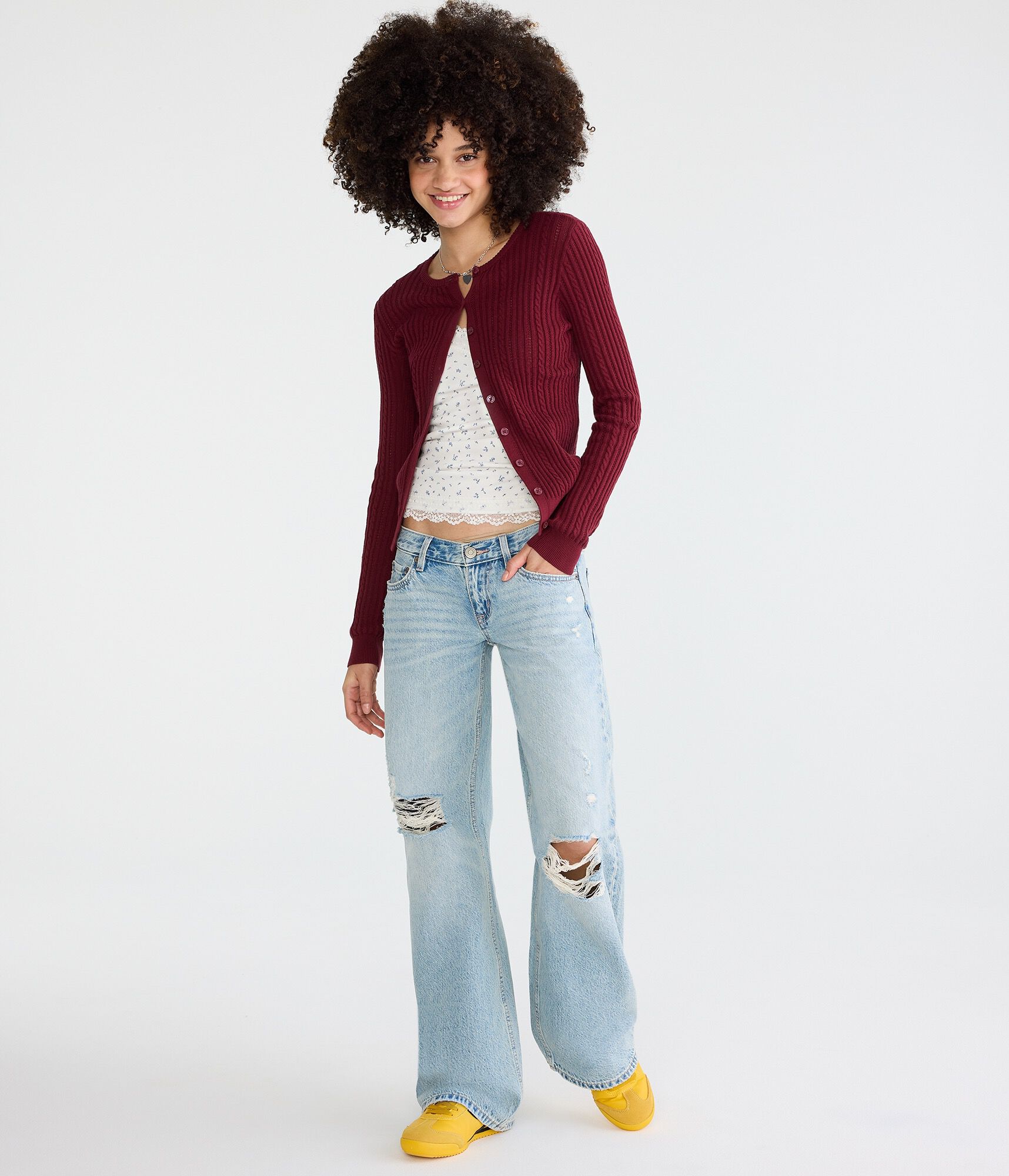 Super Low-Rise Baggy Wide Leg Jean