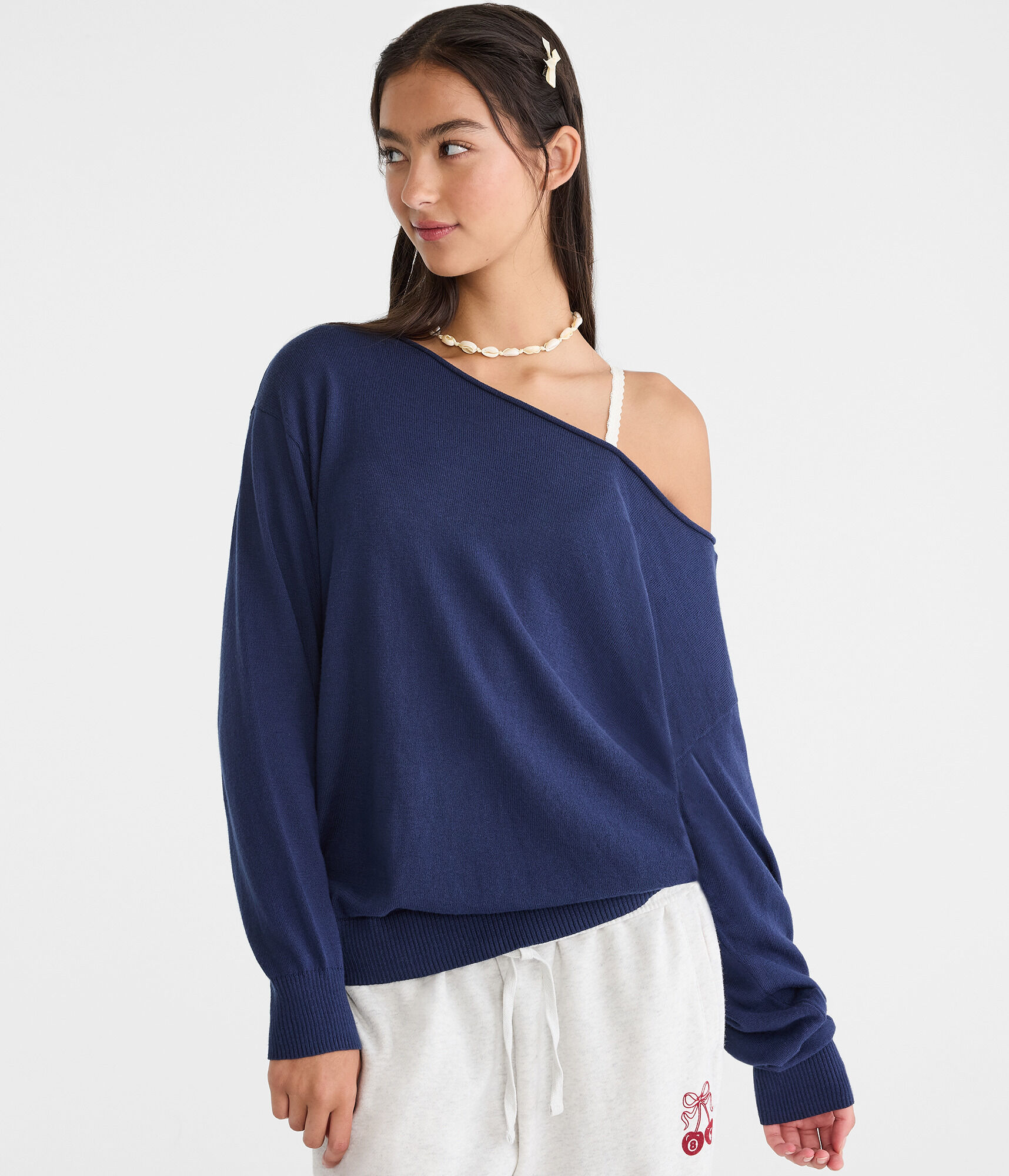 Slouchy Off-The-Shoulder Sweater