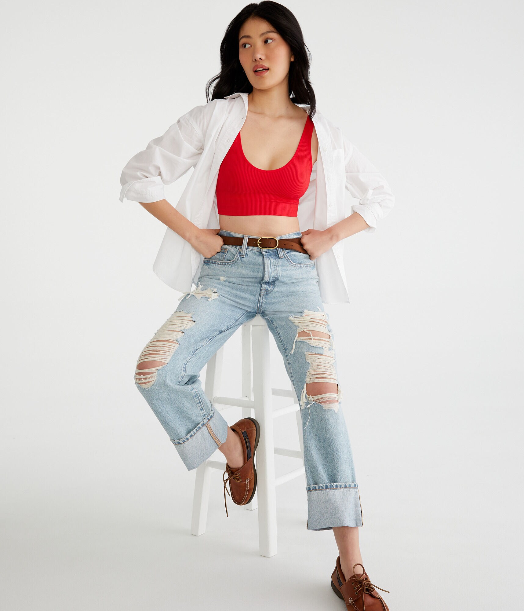 Ribbed Seamless Long-Line Bralette