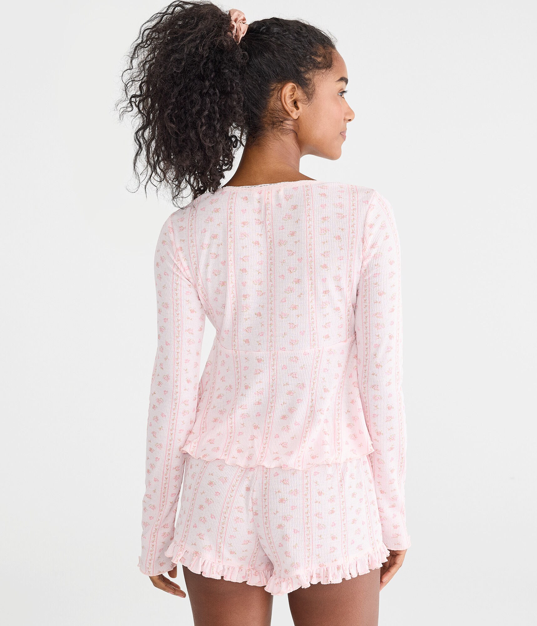 Long Sleeve Cropped Babydoll Sleep Tee