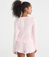 Long Sleeve Cropped Babydoll Sleep Tee
