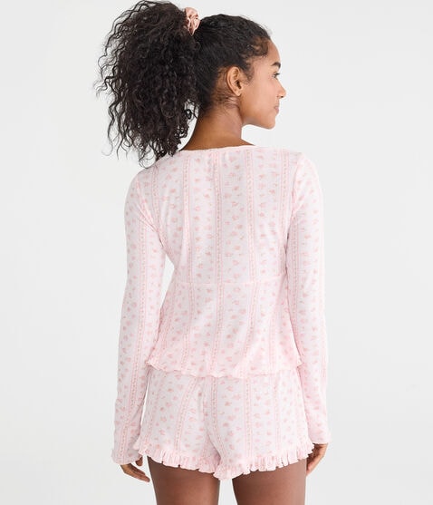 Long Sleeve Cropped Babydoll Sleep Tee Long Sleeve Cropped Babydoll Sleep Tee