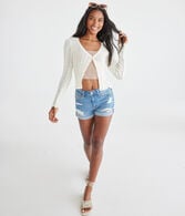 Premium Seriously Stretchy High-Rise Denim Midi Shorts
