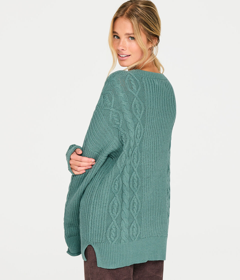 Cable-Knit Tunic Sweater