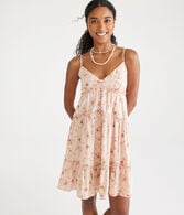 Floral V-Neck Ruffled Babydoll Dress