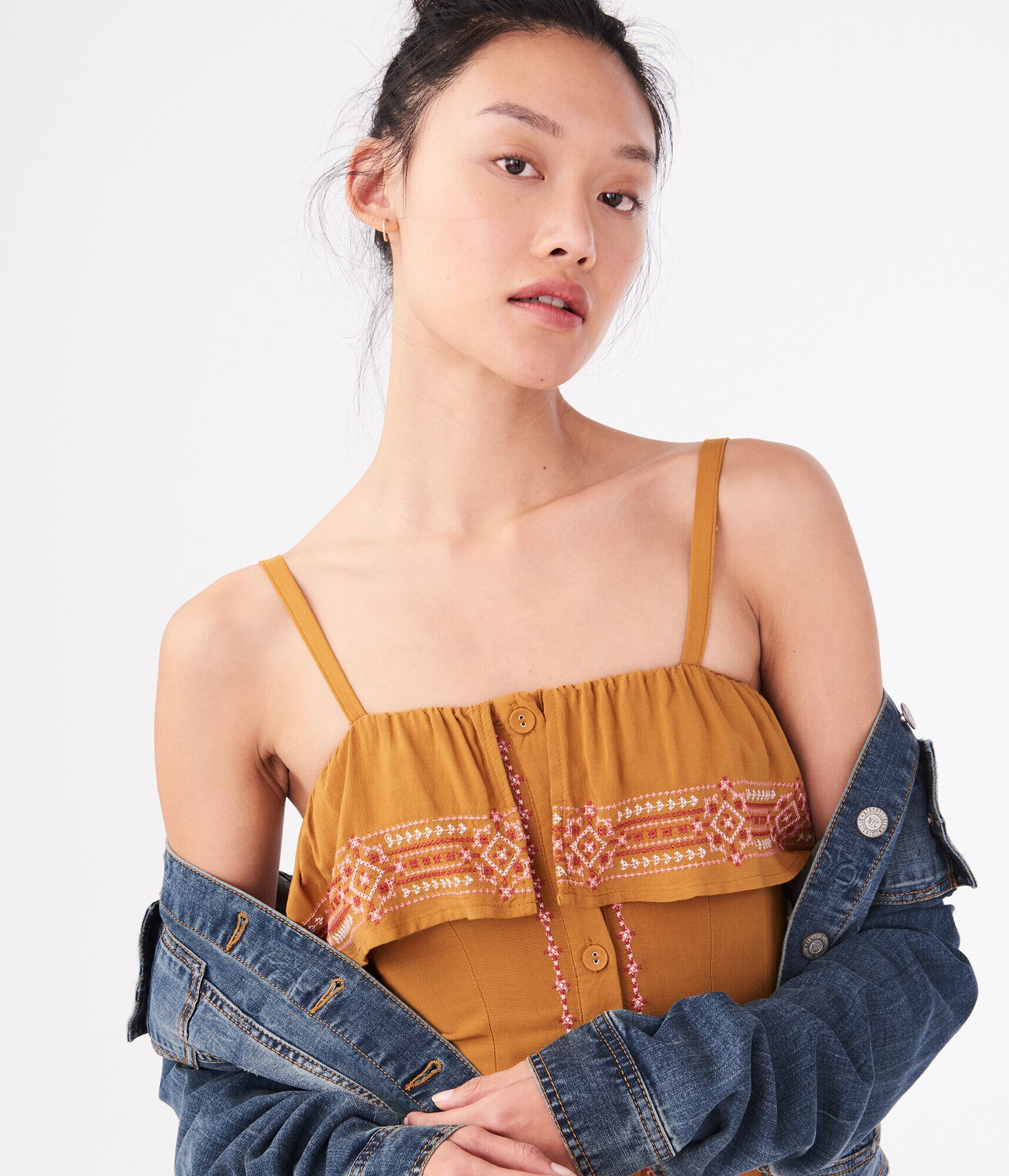 Embroidered Fit &amp; Flare Dress