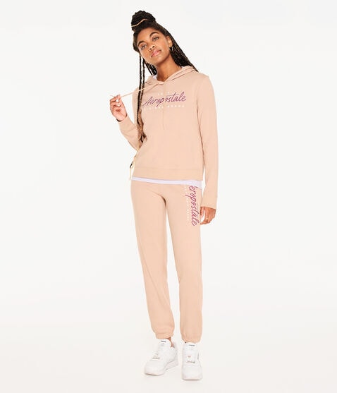 Aeropostale Script Logo Cinched Sweatpants Aeropostale Script Logo Cinched Sweatpants