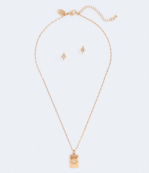 Cubic Zirconia Starburst Necklace & Earring Set Cubic Zirconia Starburst Necklace & Earring Set