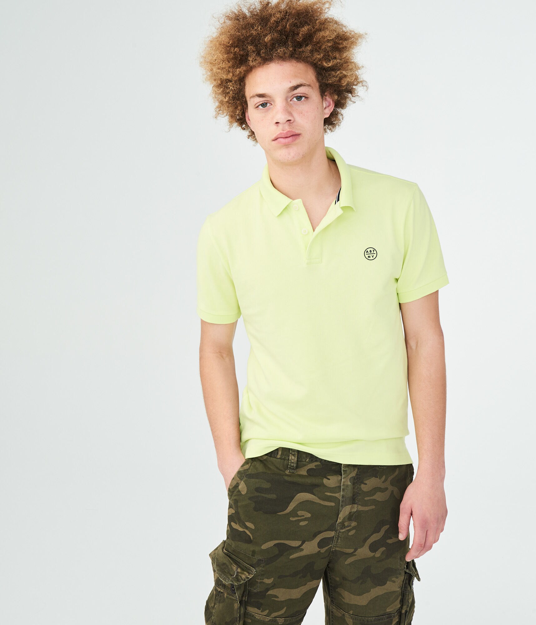 A87 NY Solid Stretch Piqu&eacute; Polo