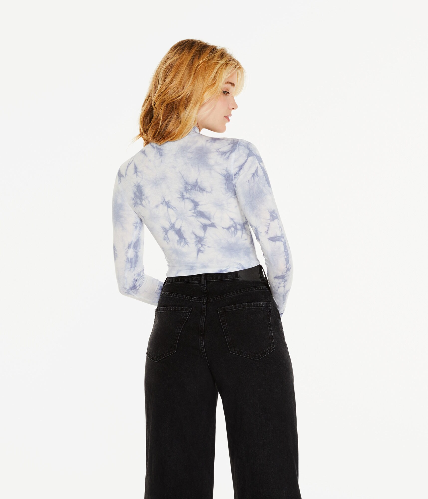 Long Sleeve Seriously Soft Tie-Dye Mock Neck Crop Top