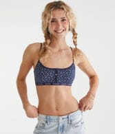 Printed Waffle Henley Bralette