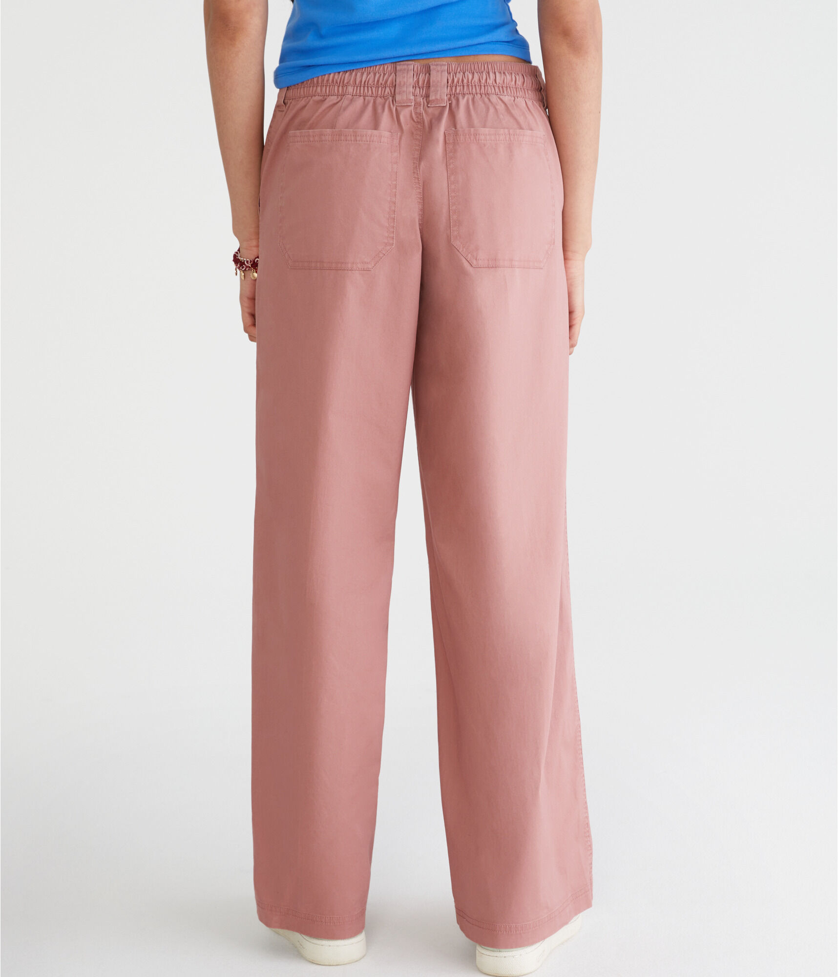 Low-Rise Twill Wide Leg Pants