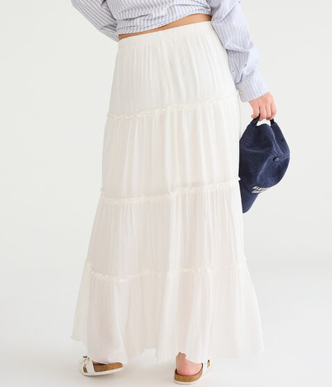 Tiered High-Waisted Maxi Skirt