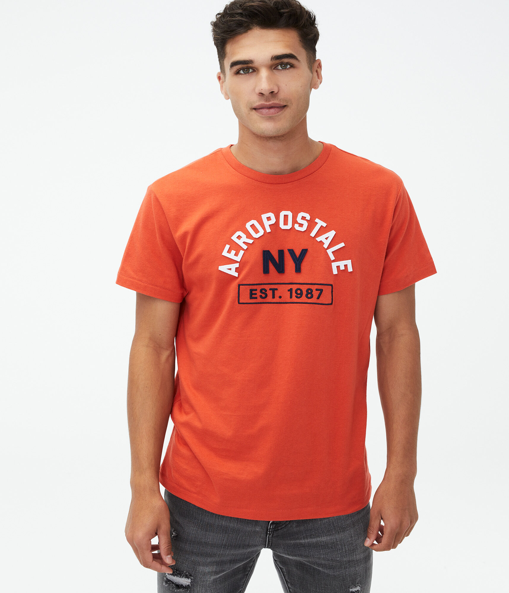 Aeropostale NY Arch Logo Appliqu&eacute; Graphic Tee