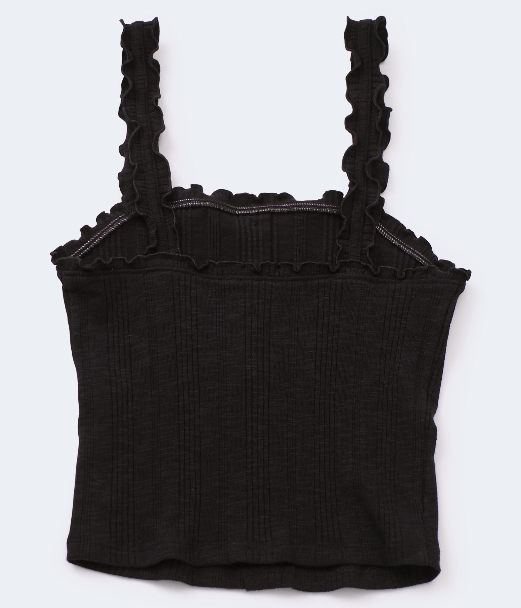 Ribbed Square-Neck Crop Top