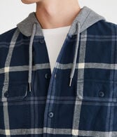 Long Sleeve Hooded Plaid Flannel Shirt