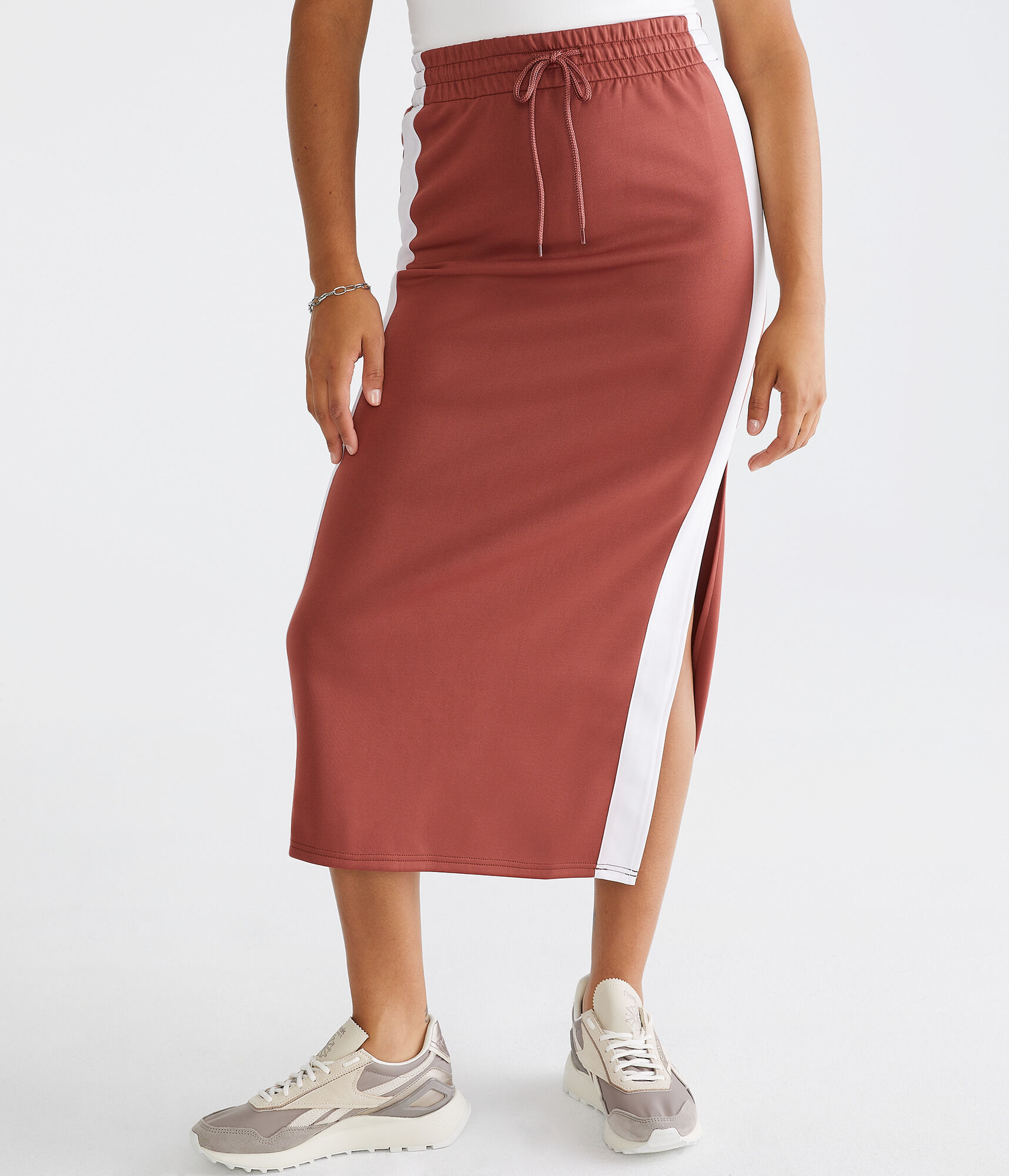 Sporty Drawstring Maxi Skirt