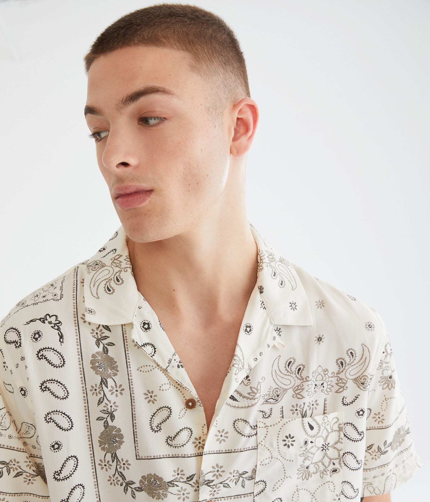Bandana Print Button-Down Resort Shirt