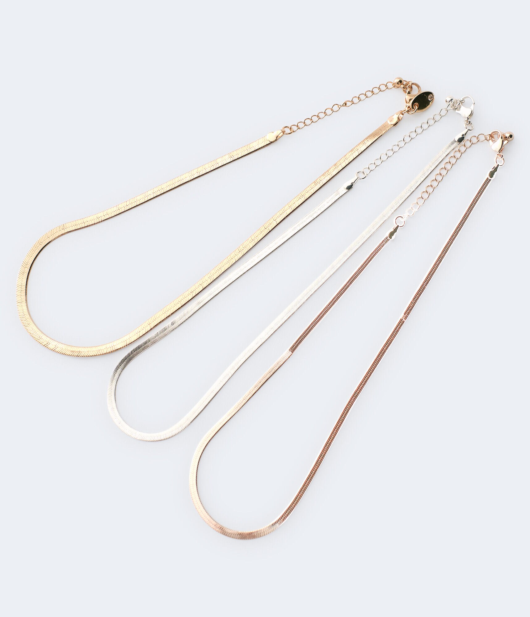 Flat Chain Necklace 3-Pack