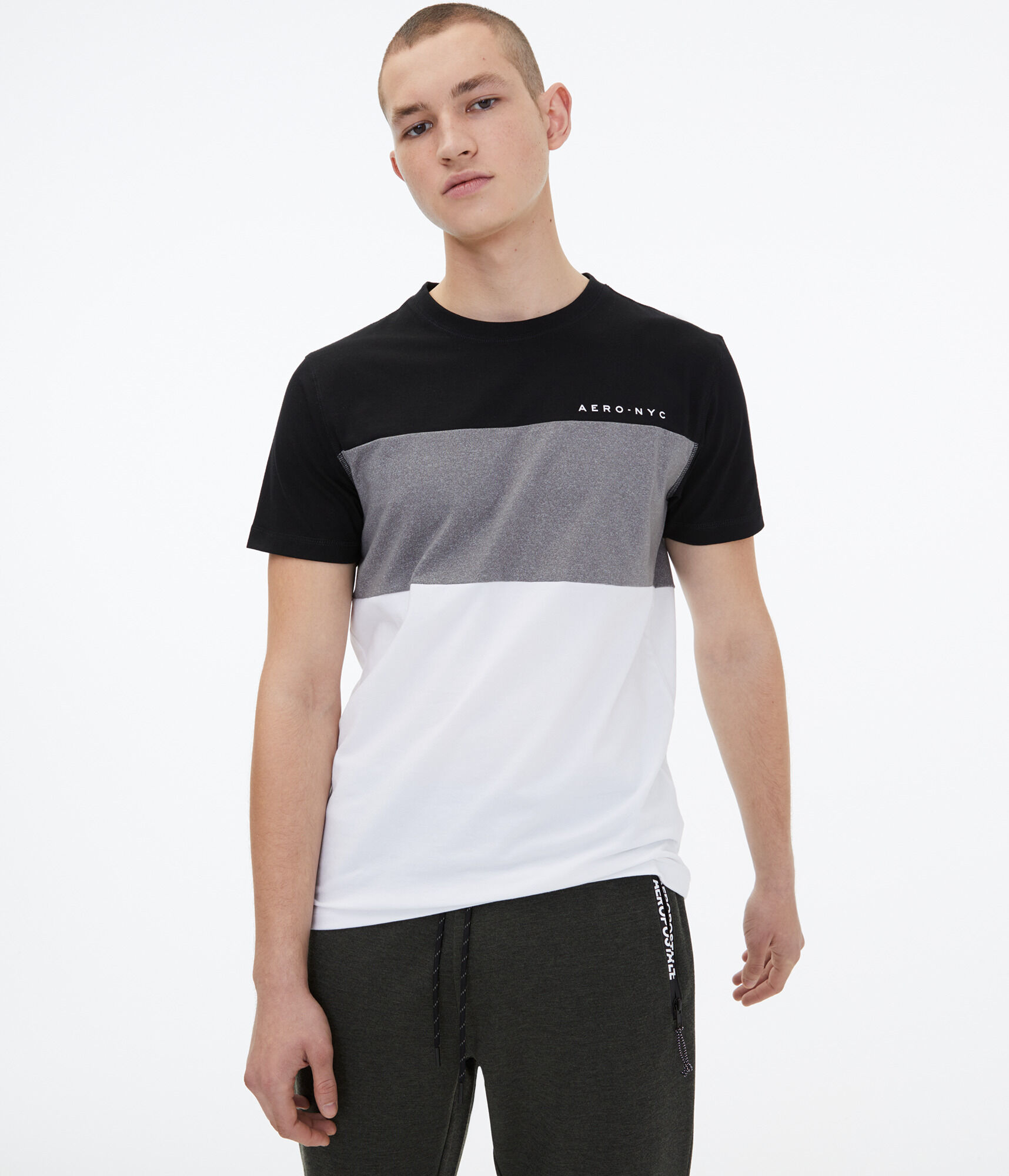 Aero NYC Colorblocked Stretch Graphic Tee