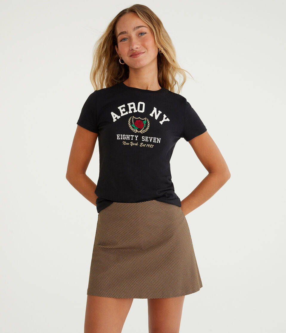 Aero NY Rose Crest Appliqué Graphic Tee