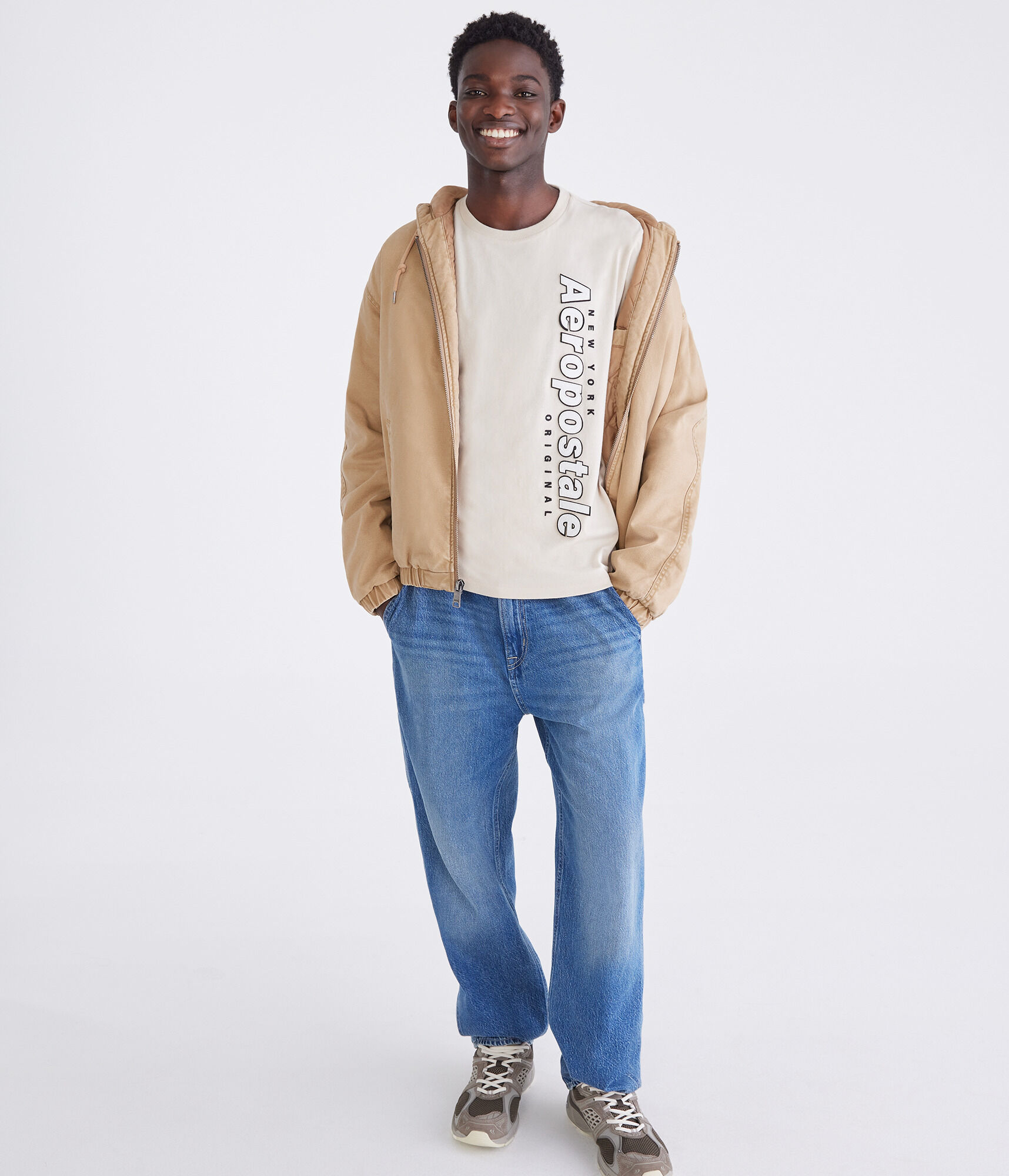 Aeropostale Vertical Appliqué Graphic Tee