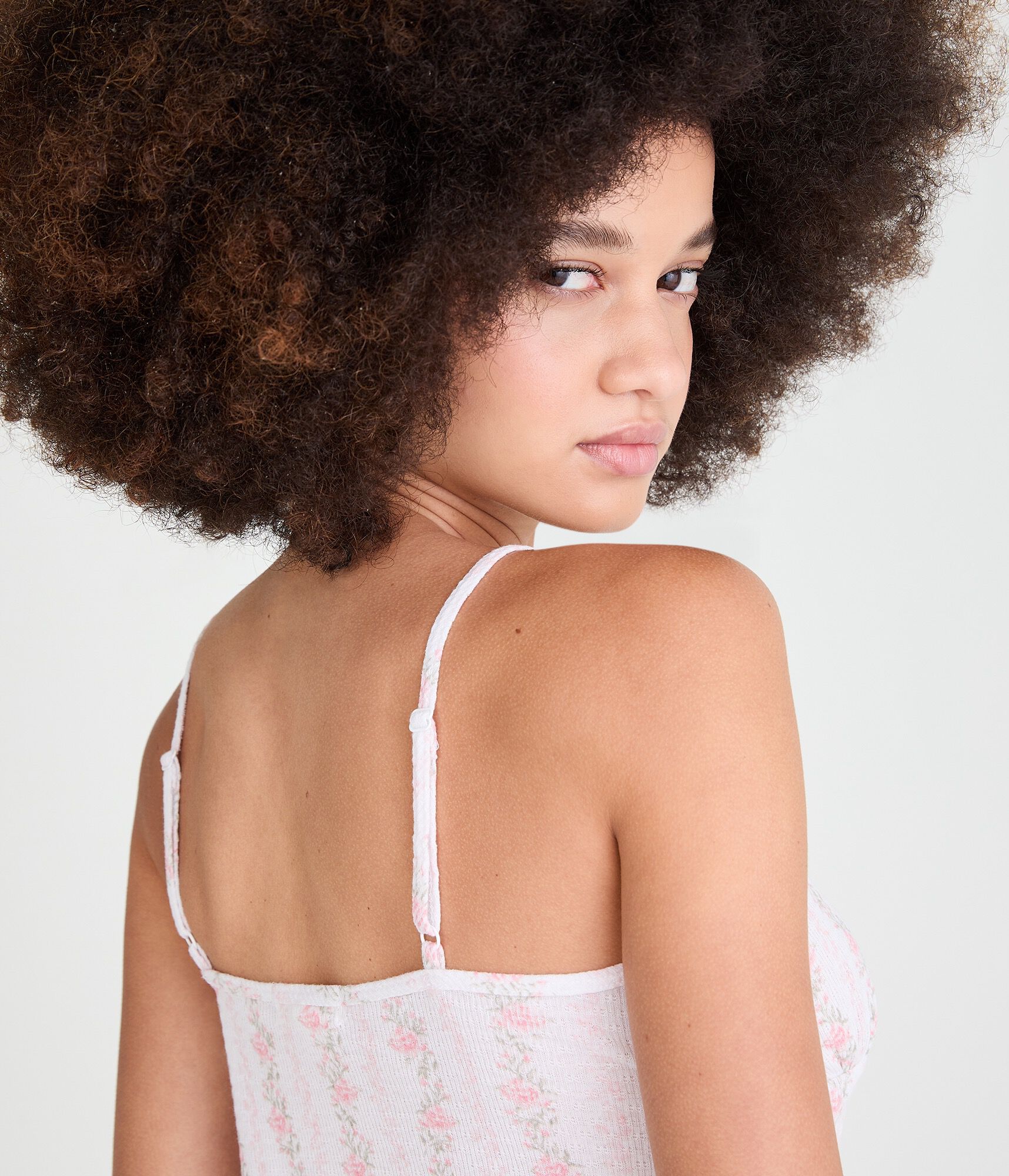 Floral Stripe Pointelle Sleep Cami