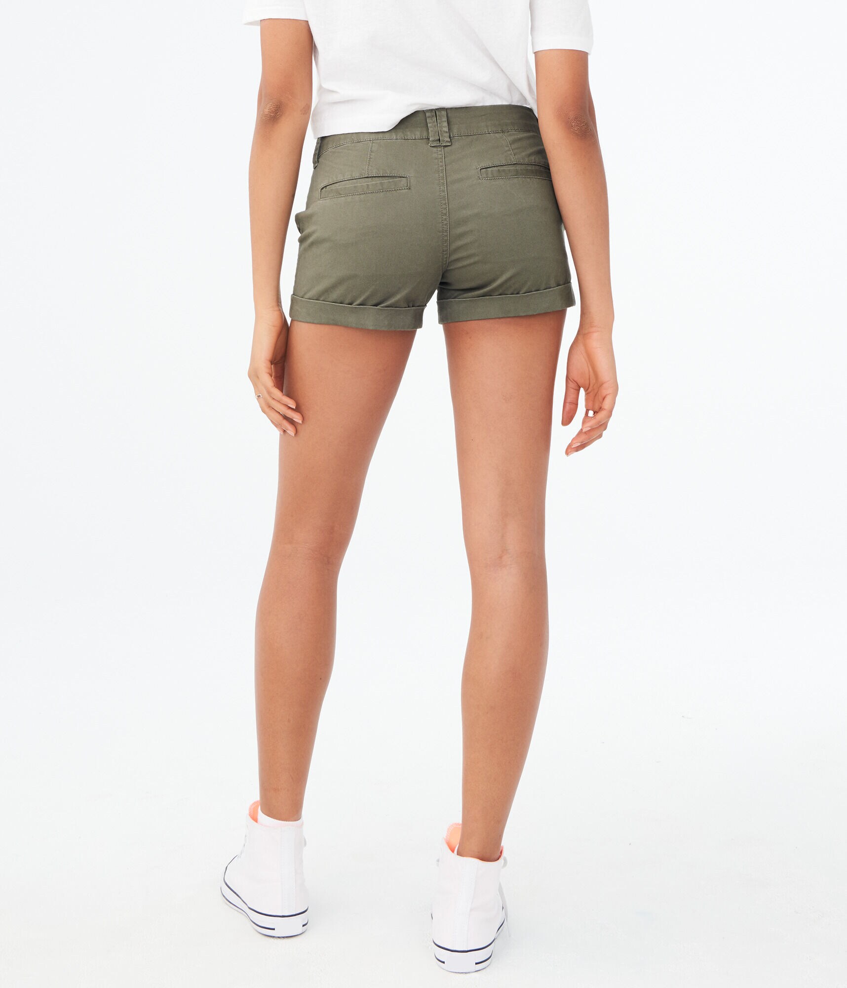 Twill Cuffed Midi Shorts