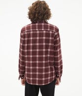Long Sleeve Plaid Microfleece Button-Down Shirt