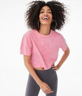 Acid Wash Cropped Boxy Crew Tee
