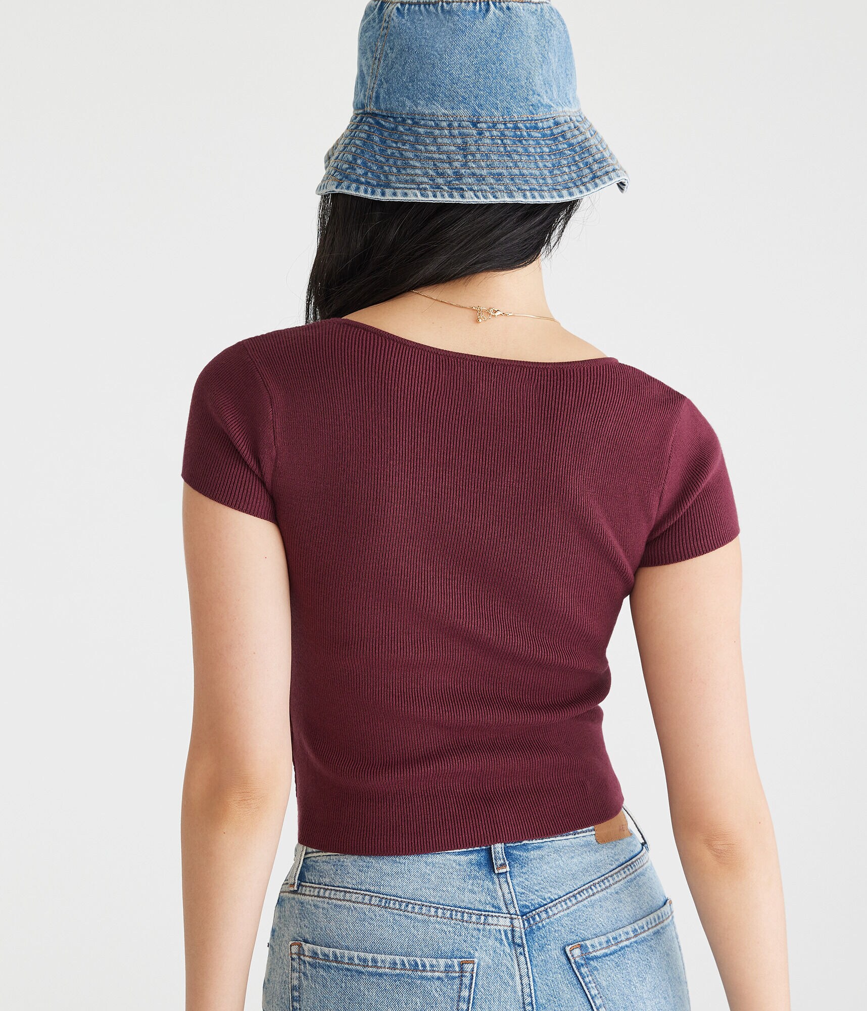 Pointelle Knit Crop Top