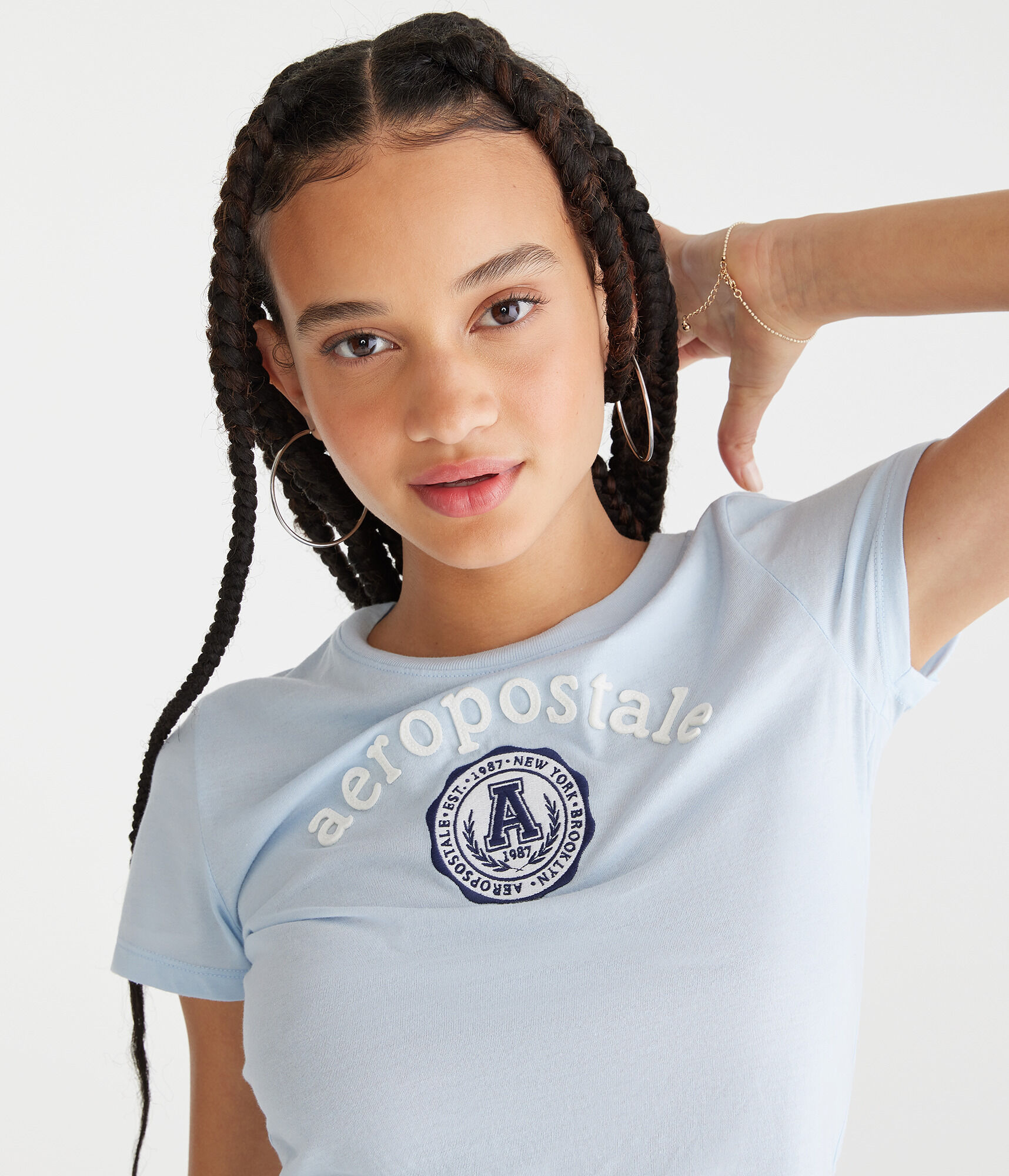 Aeropostale Circle Crest Appliqu&eacute; Graphic Tee