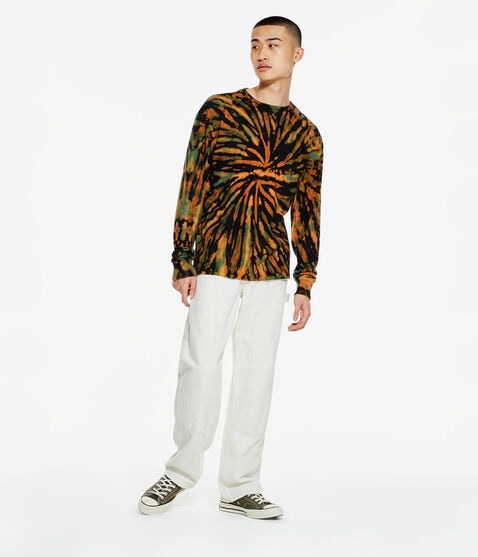 Long Sleeve Spiral Tie-Dye Crew Tee