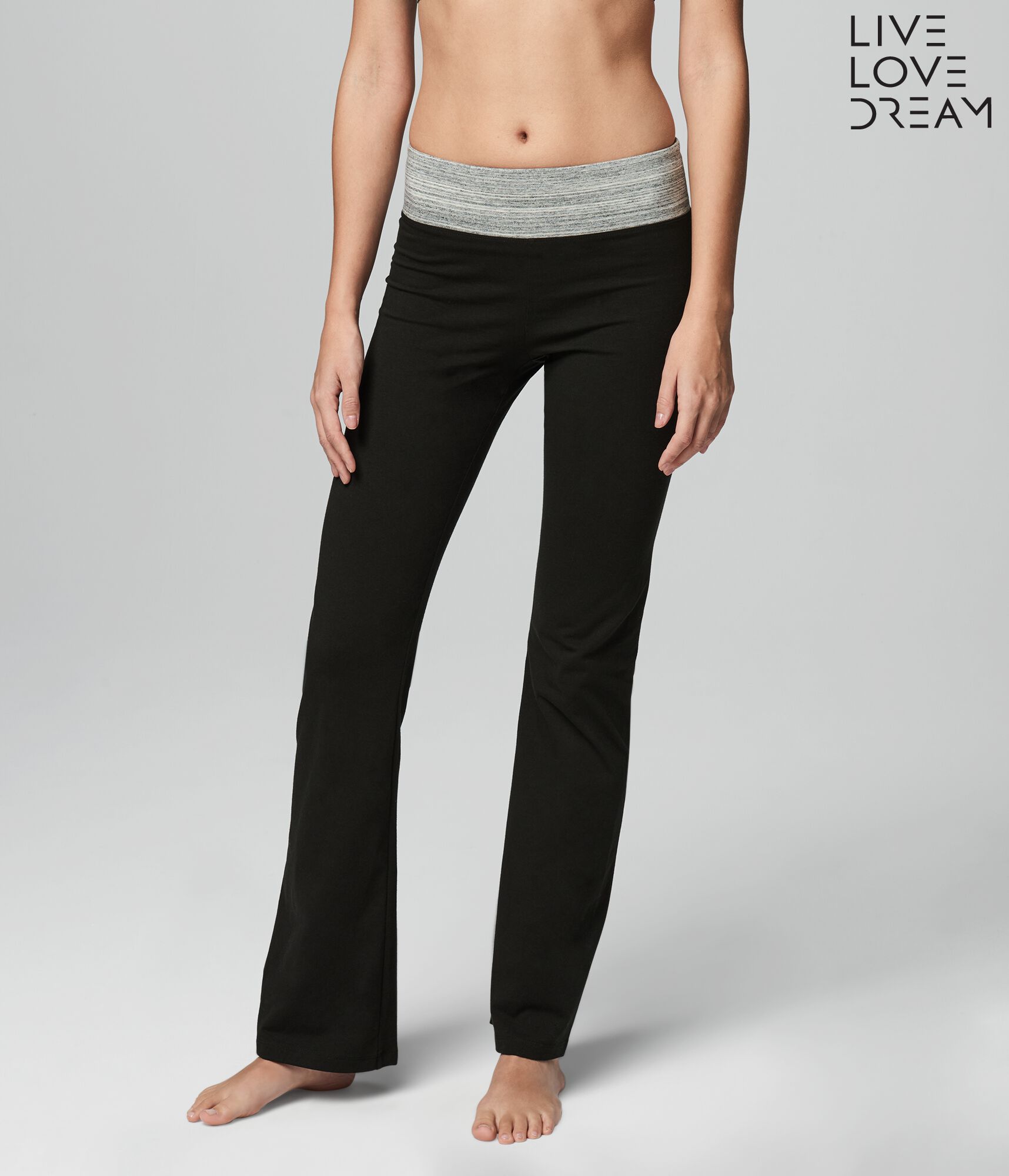 LLD Marled Waistband Bootcut Yoga Pants - Main Image