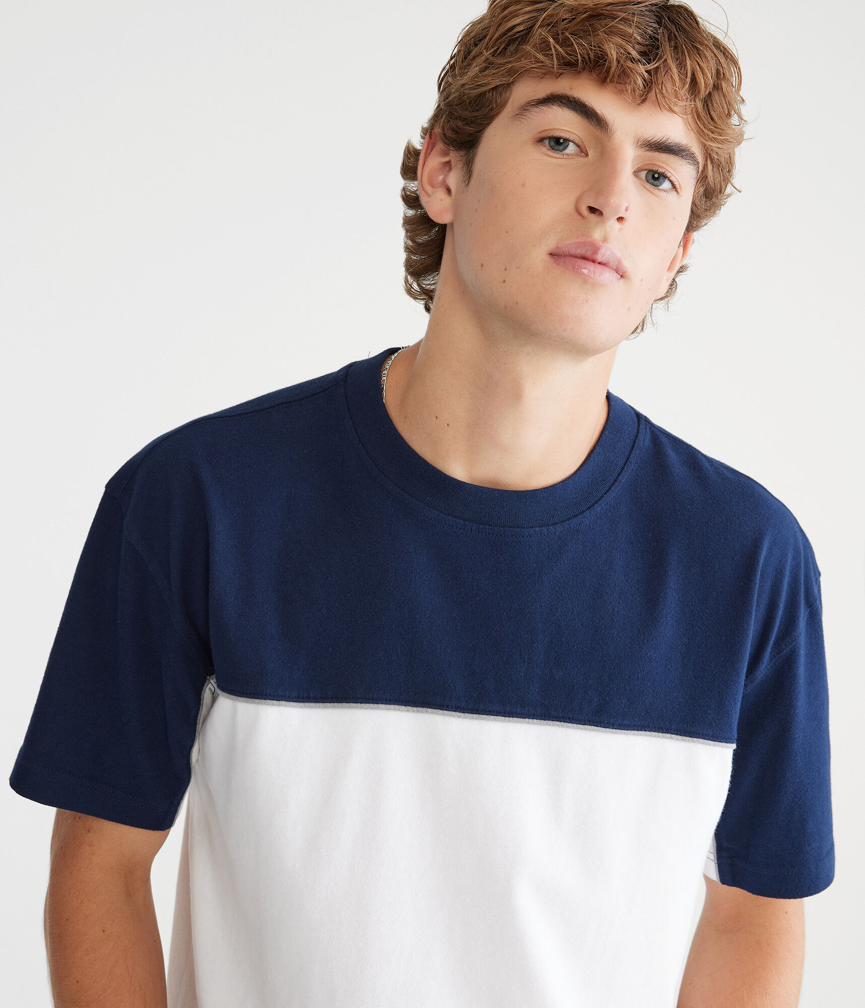 Vintage Colorblocked Boxy Crew Tee