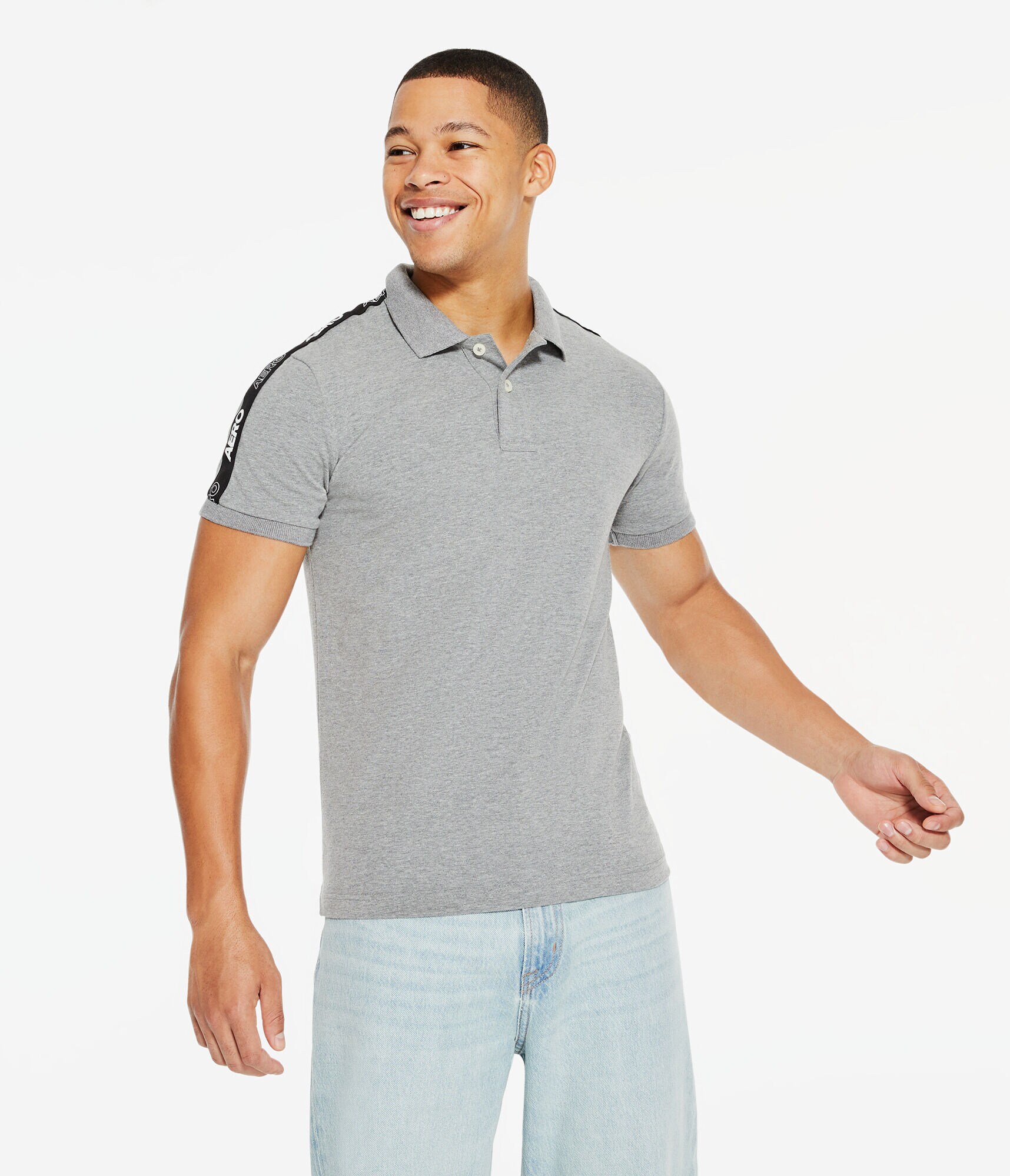 Aero Logo Sleeve Tape Stretch Jersey Polo