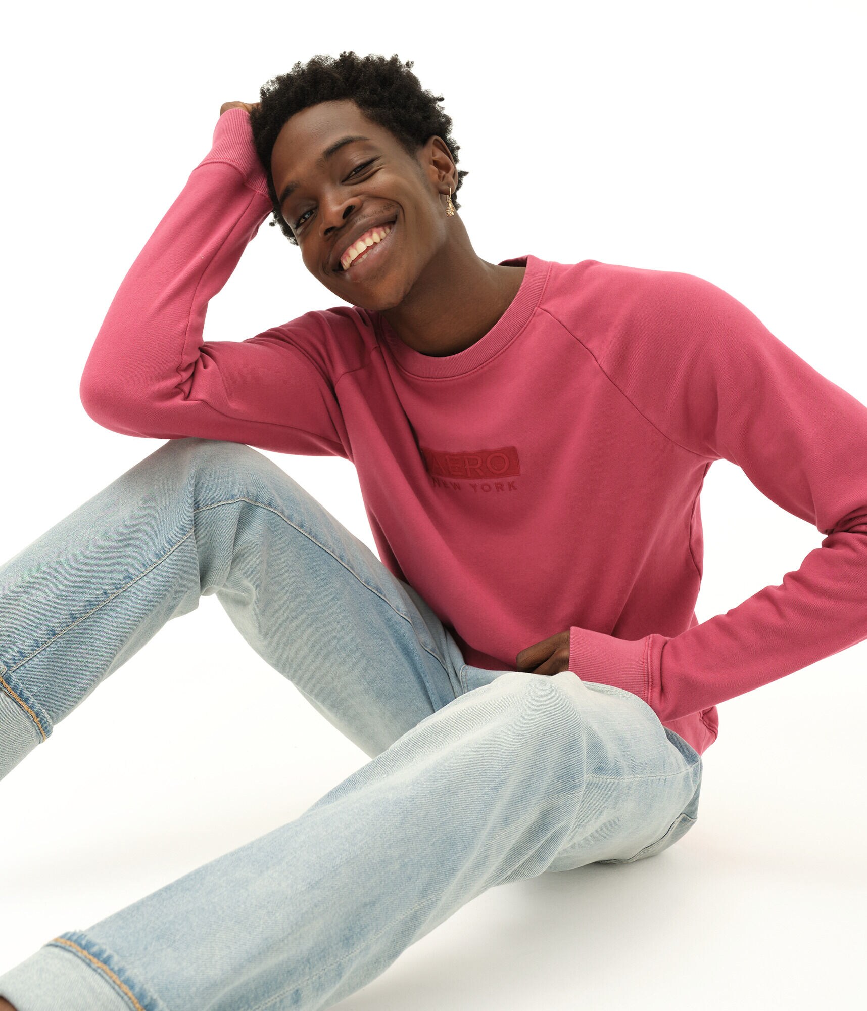 Aero Tonal Box Logo Washed Crew Sweatshirt