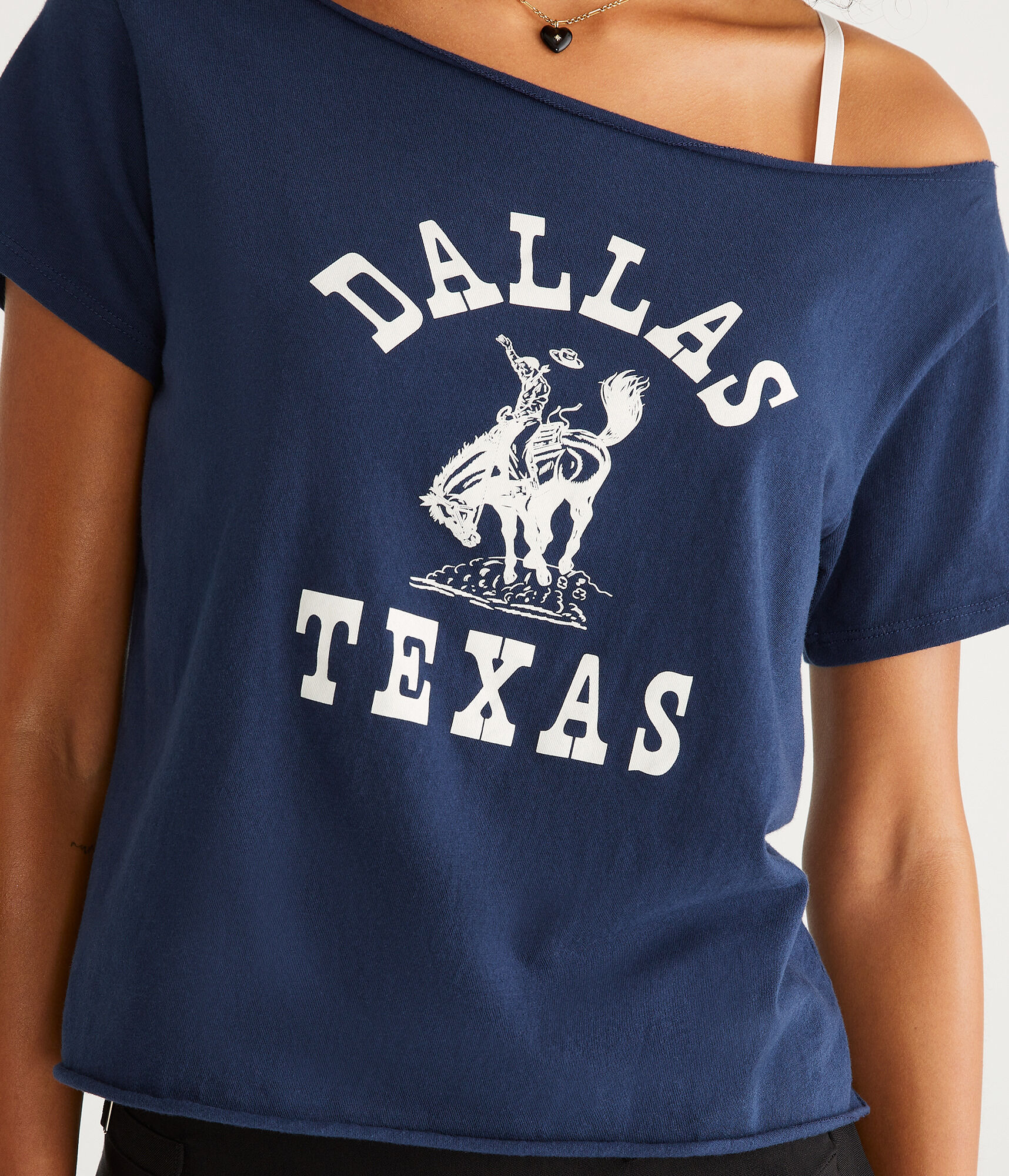 Dallas Texas Off-The-Shoulder Graphic Tee