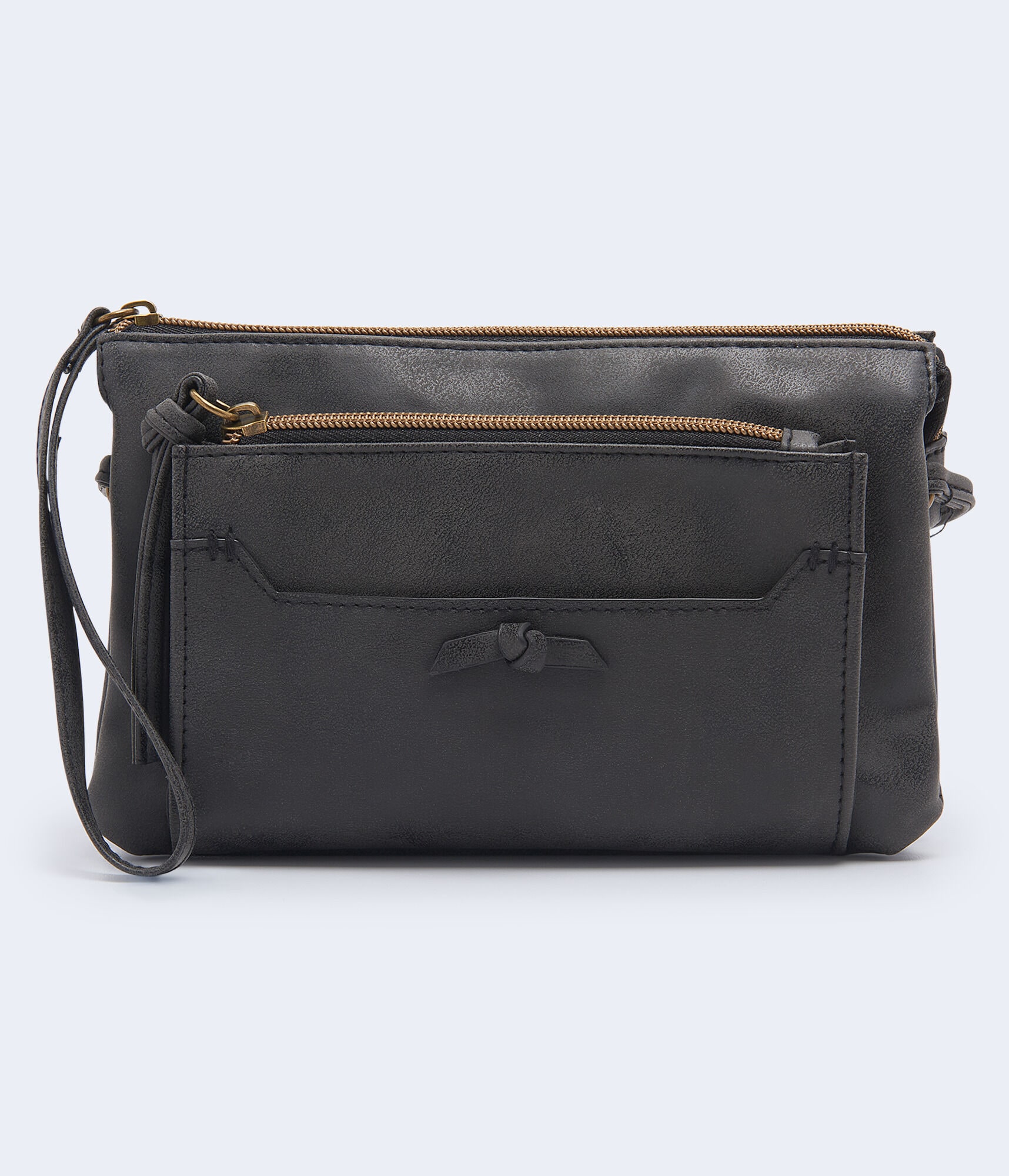 Faux Leather Medium Crossbody Bag