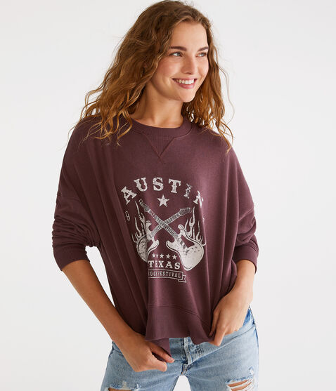Austin Rock Festival Oversized Crew Sweatshirt