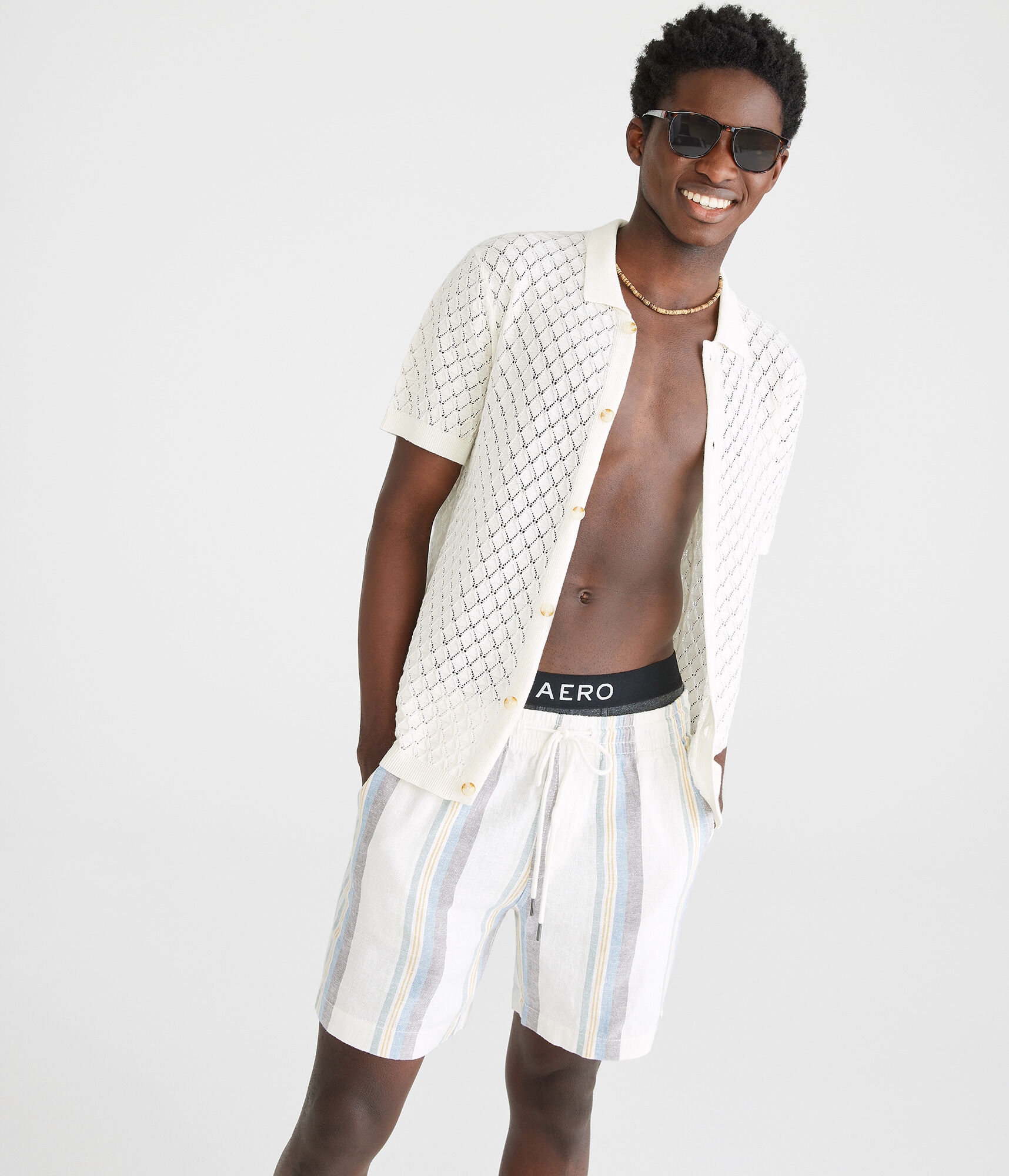 Diamond Crocheted Knit Shirt