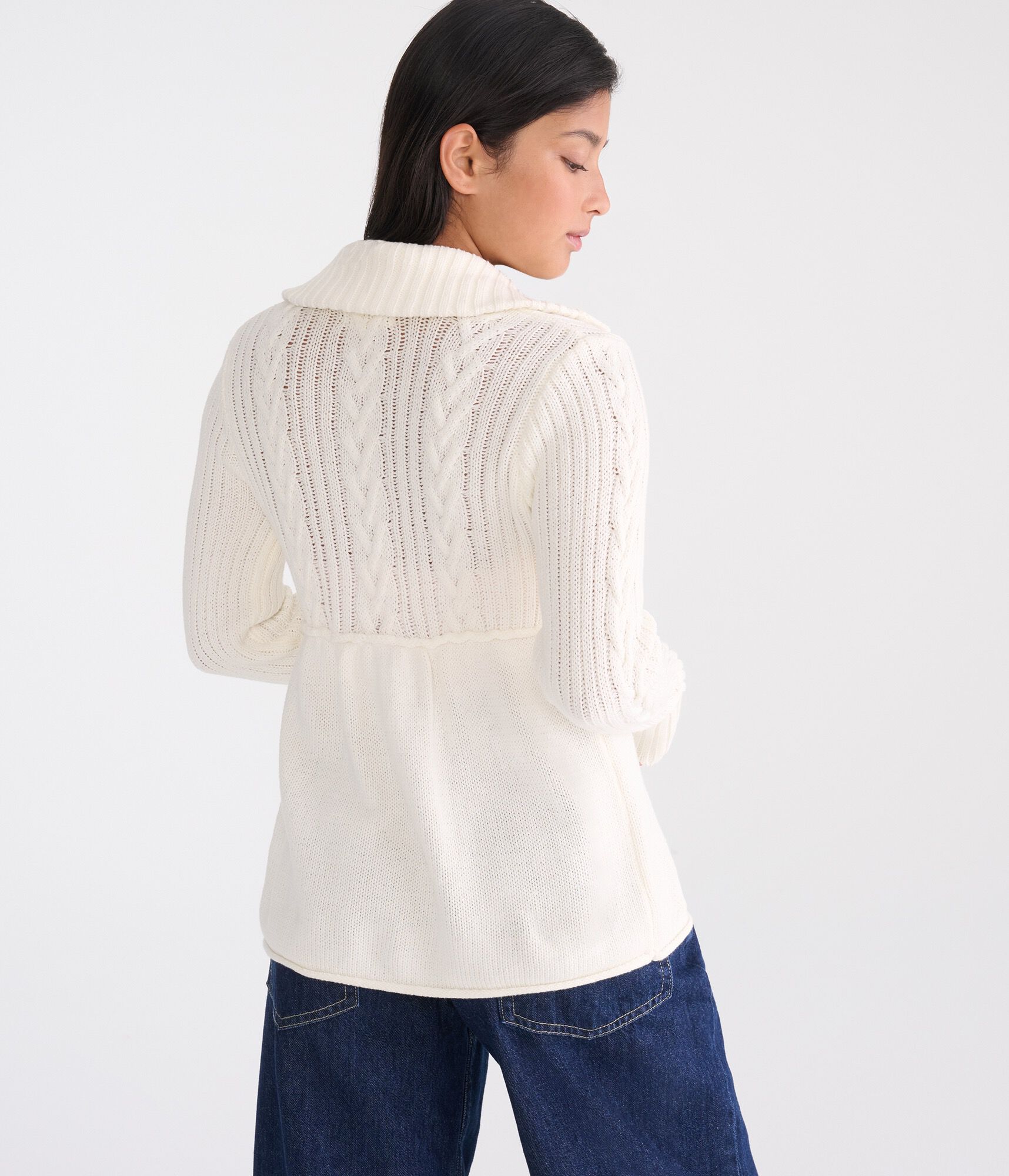 D&eacute;j&agrave; For Aero Cable Button-Front Mock-Neck Sweater