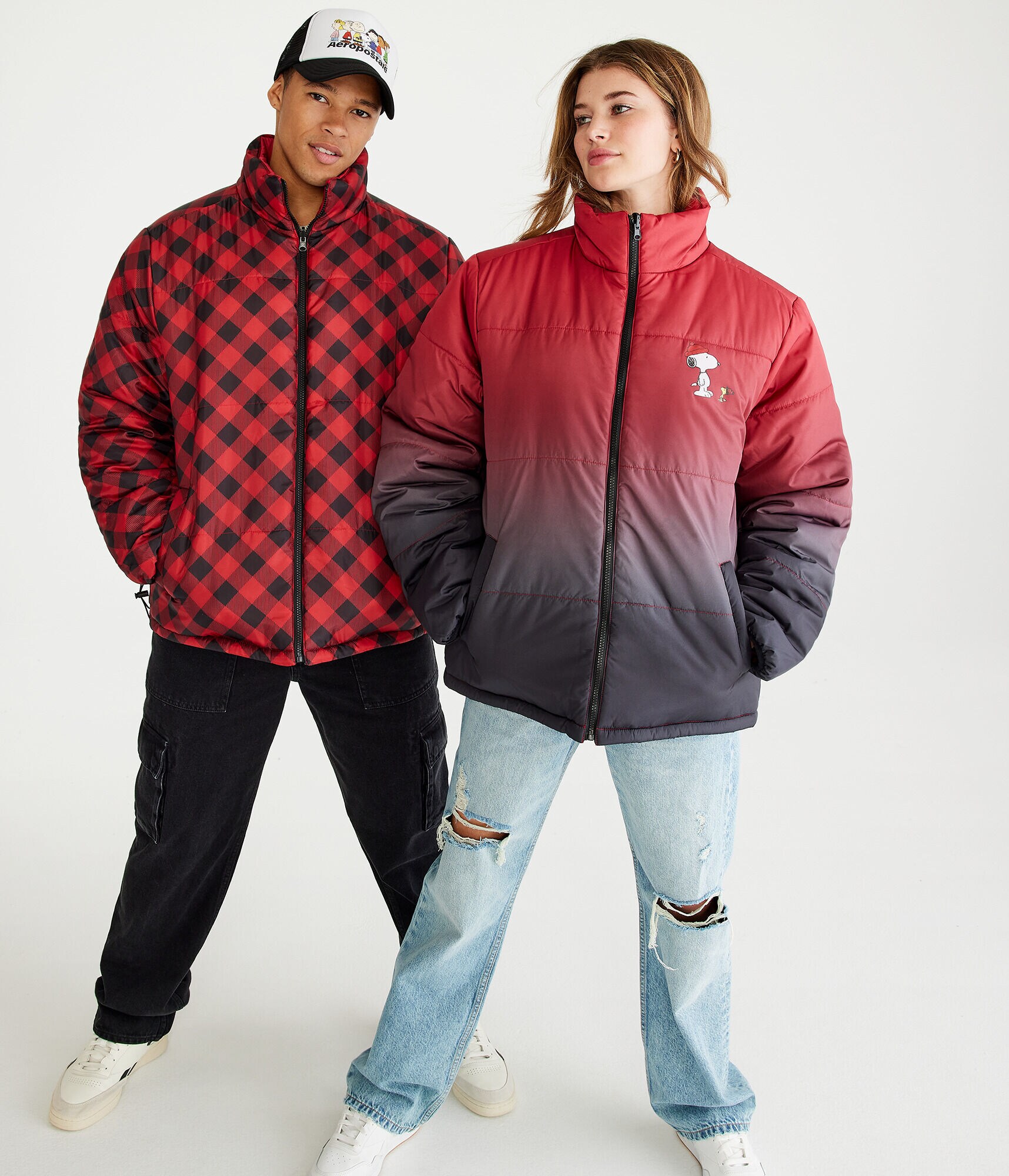 Peanuts&reg; | A&eacute;ropostale Snoopy Reversible Puffer Jacket