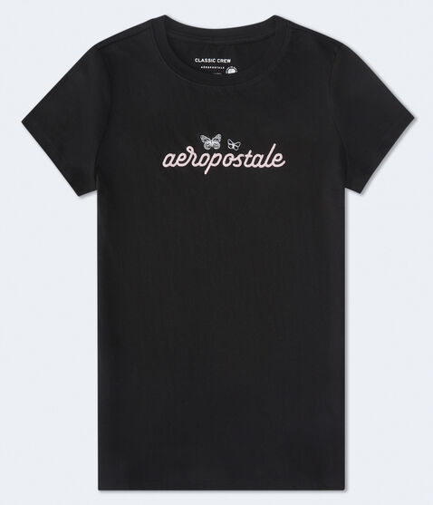 Aeropostale Script Butterflies Graphic Tee Aeropostale Script Butterflies Graphic Tee
