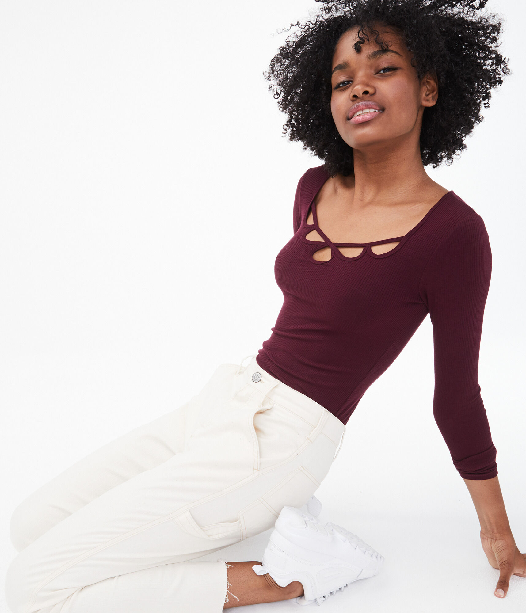 Long Sleeve Seriously Soft Cutout Bodycon Top